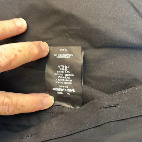 YSL EUC Yves Saint Laurent Rive Gauche Dark Purple Raw Hem Silk Blouse EU 36 - Picture 7 of 7